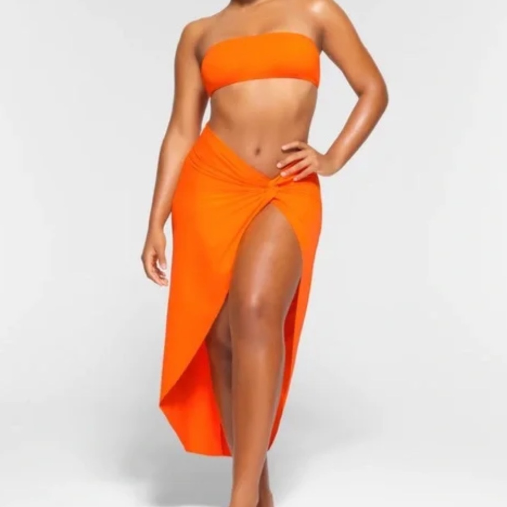 Skims Swim Sarong Long Skirt Orange 4x